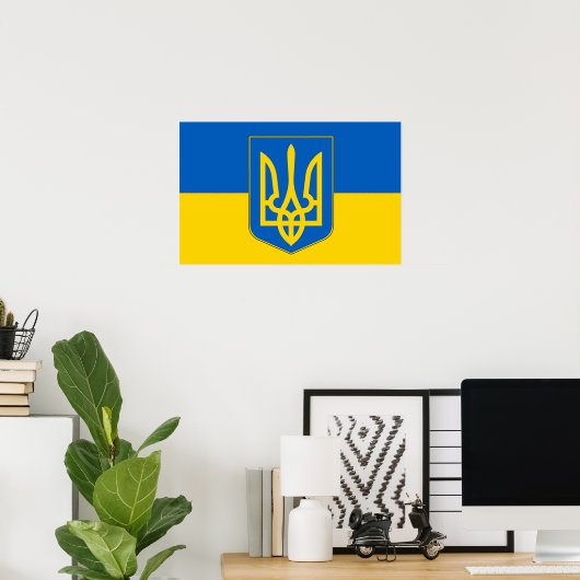 Canvas Print mit Flagge in der Ukraine Poster (Heimbüro)