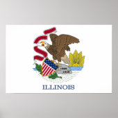 Canvas Print mit Flagge von Illinois, USA. Poster (Vorne)