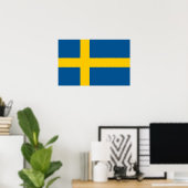 Canvas Print mit Flagge von Schweden Poster (Heimbüro)