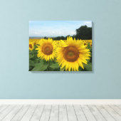 Canvas Print mit Sonnenblumen Leinwanddruck (Insitu (Holzboden))