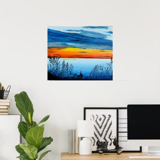 Canvas Print mit Sunset Poster (Heimbüro)