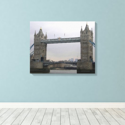 Canvas Print mit Tower Bridge über die Themse Leinwanddruck (Insitu (Holzboden))