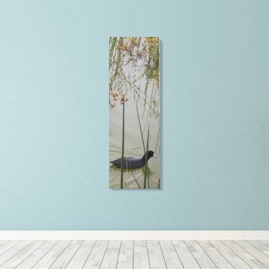 Canvas Print - Mud Hen in Reeds Leinwanddruck (Insitu (Holzboden))