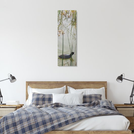 Canvas Print - Mud Hen in Reeds Leinwanddruck (Insitu (Schlafzimmer))