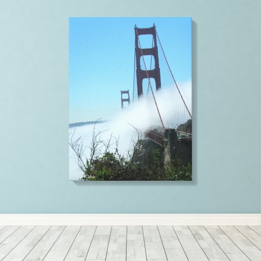 Canvas print - Nebel über die Golden Gate Bridge Leinwanddruck (Insitu (Holzboden))