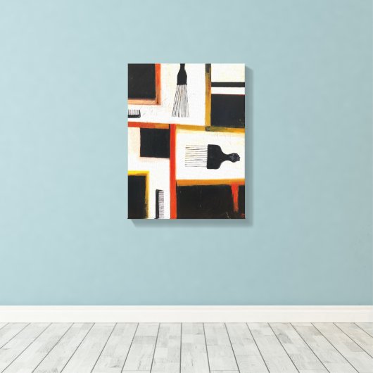 Canvas Print of Afro Picks & Combs Leinwanddruck (Insitu (Holzboden))