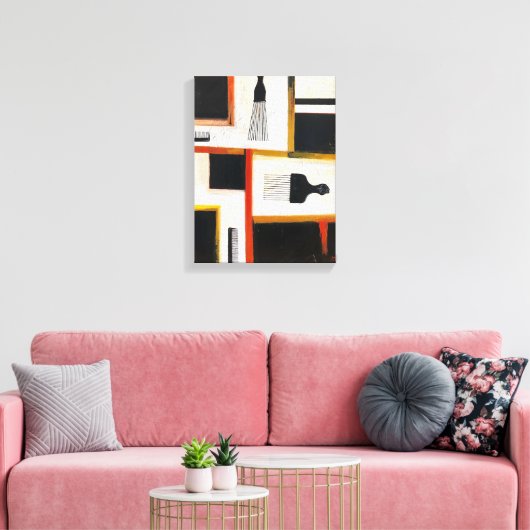 Canvas Print of Afro Picks & Combs Leinwanddruck (Insitu (Wohnzimmer))