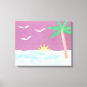 Canvas Print of Palm Tree and Magenta Sky Leinwanddruck (Vorderseite)