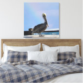 Canvas Print - Pelican on Pier Leinwanddruck (Insitu (Schlafzimmer))