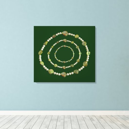 Canvas Print - Perlen und Steine Leinwanddruck (Insitu (Holzboden))