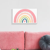 Canvas Print - Pink Rainbow Polka Dots Leinwanddruck (Insitu (Wohnzimmer))