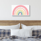 Canvas Print - Pink Rainbow Polka Dots Leinwanddruck (Insitu (Schlafzimmer))