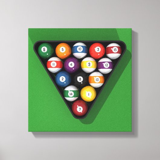 Canvas Print: Rackte Pool Balls / Billard Leinwanddruck (Vorderseite)