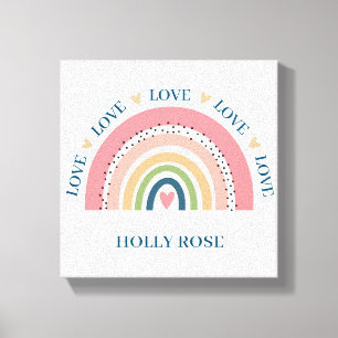 Canvas Print - Rainbow Hearts Blue 2 Leinwanddruck