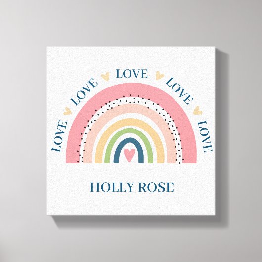 Canvas Print - Rainbow Hearts Blue 2 Leinwanddruck (Vorderseite)