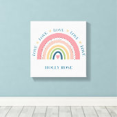 Canvas Print - Rainbow Hearts Blue 2 Leinwanddruck (Insitu (Holzboden))