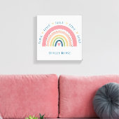 Canvas Print - Rainbow Hearts Blue 2 Leinwanddruck (Insitu (Wohnzimmer))