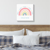 Canvas Print - Rainbow Hearts Blue 2 Leinwanddruck (Insitu (Schlafzimmer))