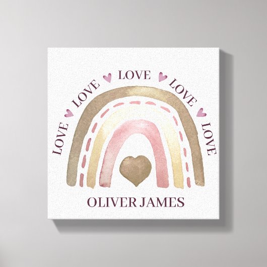 Canvas Print - Rainbow Hearts Gold Plum Leinwanddruck (Vorderseite)