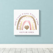 Canvas Print - Rainbow Hearts Gold Plum Leinwanddruck (Insitu (Holzboden))