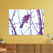 Canvas Print - Roter Sparrow in Tree Leinwanddruck (Insitu (Wohnzimmer))