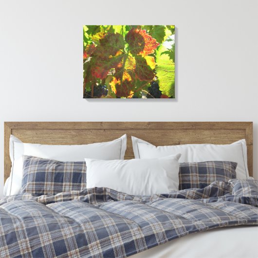 Canvas Print - Roter Weinleder Leinwanddruck (Insitu (Schlafzimmer))