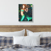 Canvas print Schöne Meerjungfrau Leinwanddruck (Insitu (Schlafzimmer))