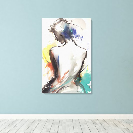 Canvas Print, Silhouette von Frauen Leinwanddruck (Insitu (Holzboden))