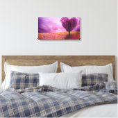 Canvas Print - Sommer Blossom Herz geformt Baum Leinwanddruck (Insitu (Schlafzimmer))