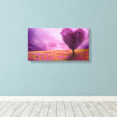 Canvas Print - Sommer Blossom Herz geformt Baum Leinwanddruck (Insitu (Holzboden))