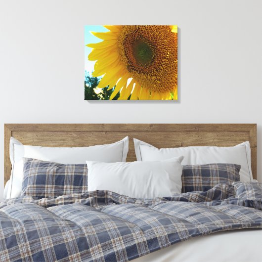 Canvas print - Sonnenblumen und Bienen Leinwanddruck (Insitu (Schlafzimmer))