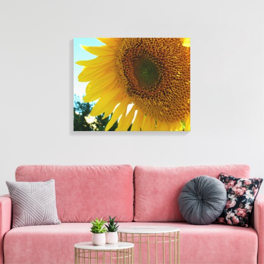 Canvas print - Sonnenblumen und Bienen Leinwanddruck (Insitu (Wohnzimmer))