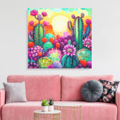 Canvas Print : Sonnenuntergang auf Cactus farbenfr Leinwanddruck (Insitu (Wohnzimmer))