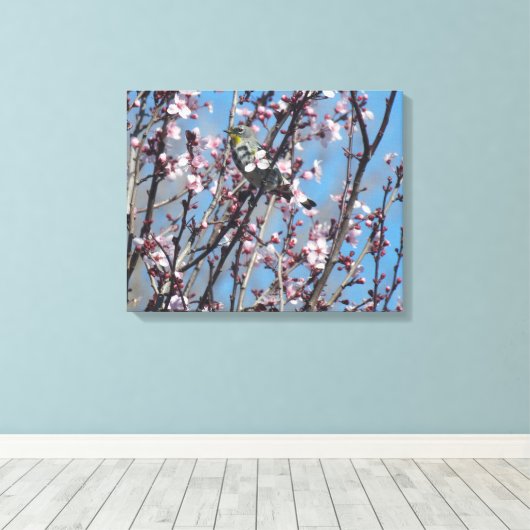 Canvas Print - Springtime Sparrow Leinwanddruck (Insitu (Holzboden))