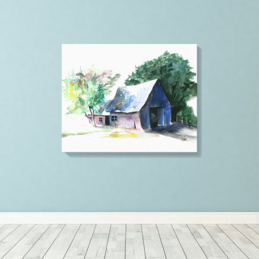 Canvas Print - Stall in ländlichen Gebieten Leinwanddruck (Insitu (Holzboden))