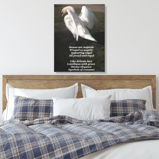 Canvas Print Swans werden von Ladee Basset großart Leinwanddruck (Insitu (Schlafzimmer))