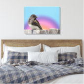 Canvas print - Vögel auf Zaun Leinwanddruck (Insitu (Schlafzimmer))