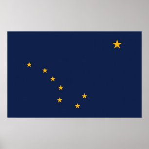 Canvas Print with Flag of Alaska, U.S.A. Poster