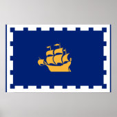 Canvas Print with Flag of Quebec City, Canada Poster (Vorne)