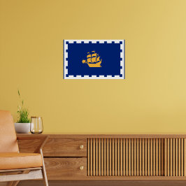 Canvas Print with Flag of Quebec City, Canada Poster