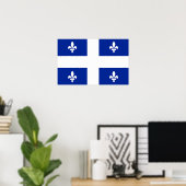 Canvas Print with Flag of Quebec, Kanada Poster (Heimbüro)