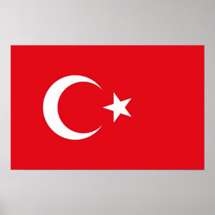 Canvas Print with Flag of Turkey Poster