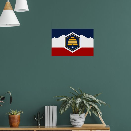 Canvas Print with Flag of Utah, USA Poster (Wohnzimmer 1)