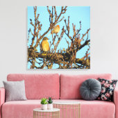 Canvas Print - Zwei Vögel in Branchen Leinwanddruck (Insitu (Wohnzimmer))