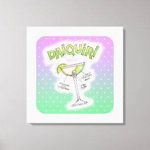 CANVAS PRINTS - DAIQUIRI RECIPE COCKTAIL ART LEINWANDDRUCK