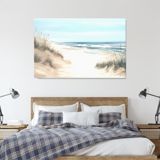 Canvas Printwerbung am Strand Leinwanddruck (Insitu (Schlafzimmer))