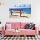 Canvas, Schwarz und Weiß Beach Bench, Print Leinwanddruck (Insitu (Wohnzimmer))