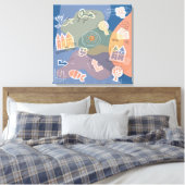canvas stad blauw leinwanddruck (Insitu (Schlafzimmer))