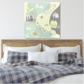 canvas stad grijstinten leinwanddruck (Insitu (Schlafzimmer))