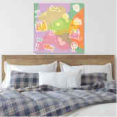 canvas stad huizen oranje leinwanddruck (Insitu (Schlafzimmer))